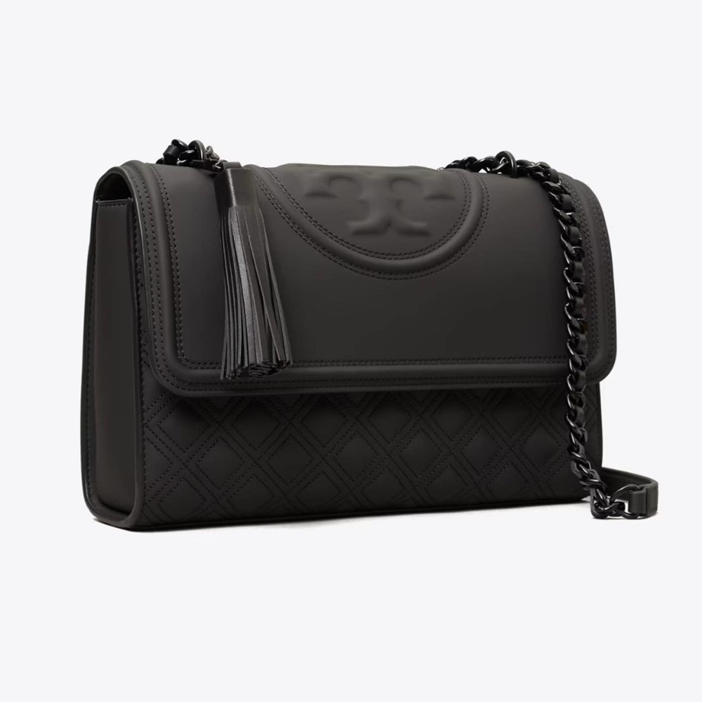 Tory Burch Fleming Matte Black Crossbody Bag NWT
